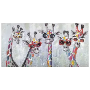 "Giraffe Hippies" Stretched Canvas Wall Art Painting, 100cm by PNC Imports, a Artwork & Wall Decor for sale on Style Sourcebook