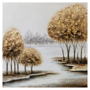 "Creekside Autumn Misty" Stretched Canvas Wall Art Painting, Type A, 80cm by PNC Imports, a Artwork & Wall Decor for sale on Style Sourcebook