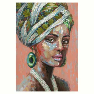 "Turbaned Tribal Beauty Portrait" Stretched Canvas Wall Art Print, Type A, 100cm by PNC Imports, a Artwork & Wall Decor for sale on Style Sourcebook