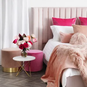 Lulu Bed - Petal Pink - Queen by Darcy & Duke, a Bed Heads for sale on Style Sourcebook