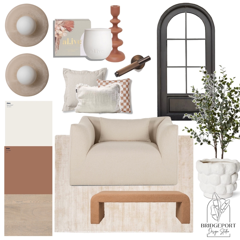 Contemporary Classic Rust Living Room Mood Board by Bridgeport Design Studio on Style Sourcebook