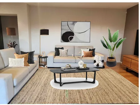 Living room with monochrome artwork Interior Design Mood Board by mellas on Style Sourcebook