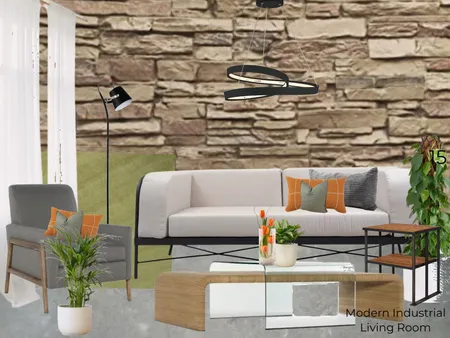 Modern Industrial Living Room Sample Board Interior Design Mood Board by Naomi on Style Sourcebook