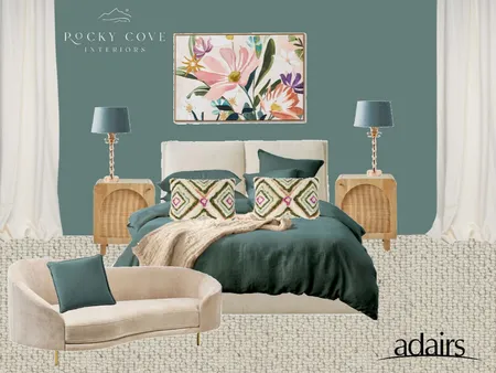 Adairs teal and cream bedroom Interior Design Mood Board by Rocky Cove Interiors on Style Sourcebook