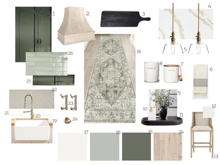 KITCHEN Sample Board - monochromatic (greens) Interior Design Mood Board by AlexaWhitehurst on Style Sourcebook