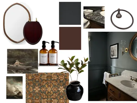 Moody Bathroom Interior Design Mood Board by leighnav on Style Sourcebook