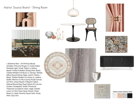 Source Board Dining Room Interior Design Mood Board by jacinta.lerve@gmail.com on Style Sourcebook