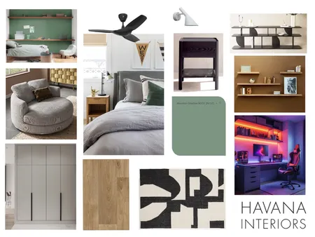 Rians Bedroom Interior Design Mood Board by Havana Interiors on Style Sourcebook