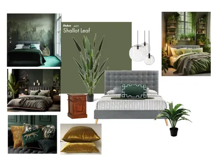 Rainforest Monochromatic Bedroom Interior Design Mood Board by ariapilgrim on Style Sourcebook