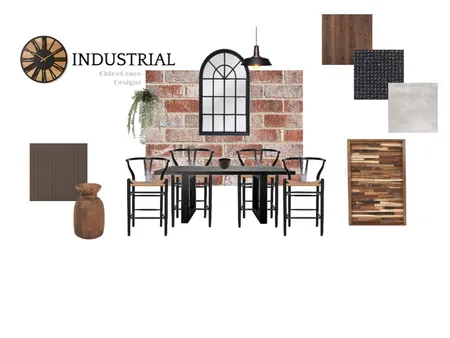 Industrial Dining Interior Design Mood Board by Chloe Grace on Style Sourcebook