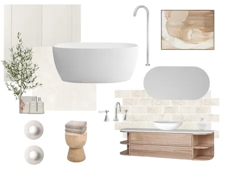 Warm Toned Neutral Bathroom Concept Interior Design Mood Board by Muse Design Co Interior Design on Style Sourcebook