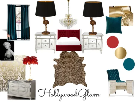 Hollywood Glam Bedroom Interior Design Mood Board by angiedemarco57@gmail.com on Style Sourcebook