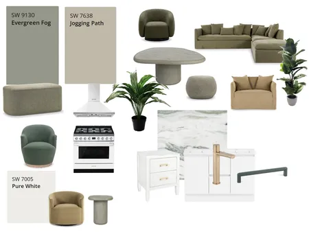 green monochrome Interior Design Mood Board by kdisch on Style Sourcebook