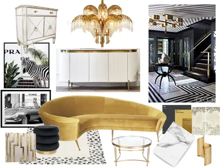 Hollywood regency living room Interior Design Mood Board by lagreca on Style Sourcebook