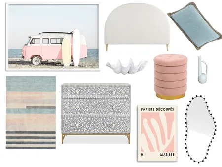 Pink and Blue Beach Interior Design Mood Board by Fiona Russell on Style Sourcebook