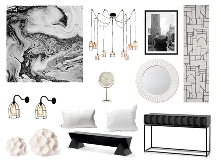 Monochrome Entry Hall Interior Design Mood Board by Sterlingrose on Style Sourcebook