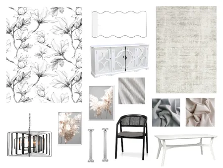 Monochrome Dining Room Interior Design Mood Board by Sterlingrose on Style Sourcebook