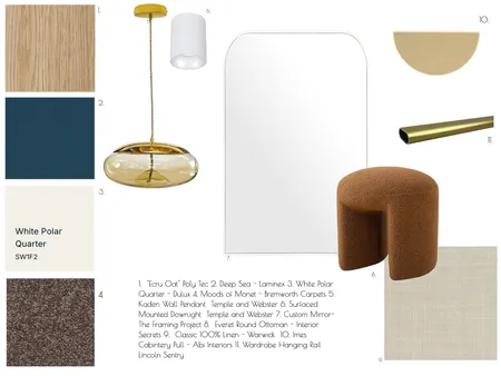 WARDROBE SAMPLE BOARD Interior Design Mood Board by FORD INTERIORS on Style Sourcebook