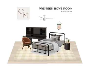 Pre-Teen Boy's Room - Checked Rug Interior Design Mood Board by Casa Macadamia on Style Sourcebook