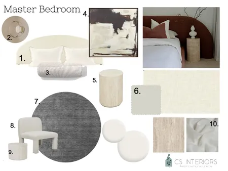 Master Bedroom Leesa with numbers Interior Design Mood Board by CSInteriors on Style Sourcebook