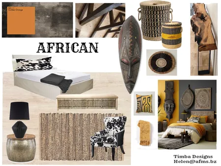 AFRICAN BEDROOM Interior Design Mood Board by Timba Designs on Style Sourcebook