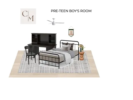 Pre-Teen Boy's Room - Grey Checked Rug Interior Design Mood Board by Casa Macadamia on Style Sourcebook