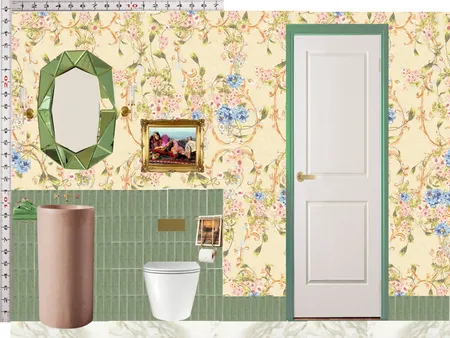 Powder Room Scale Design Green Mixer Taps Interior Design Mood Board by dl2407 on Style Sourcebook