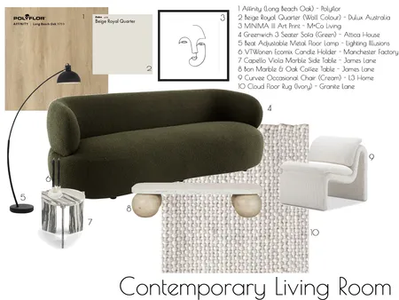 Contemporary Living Room Interior Design Mood Board by Eden Dinsmore on Style Sourcebook