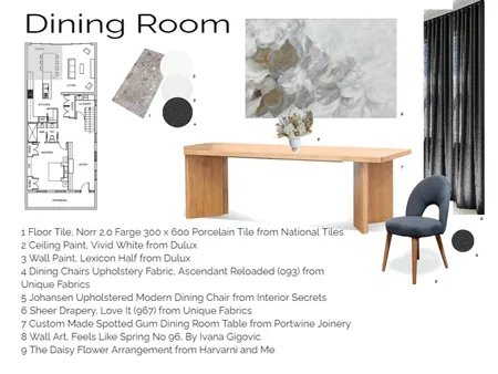 Sample Board Dining Interior Design Mood Board by nerolie_10@hotmail.com on Style Sourcebook