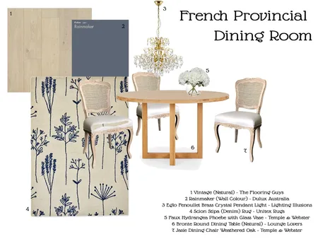 French Provincial Dining Room Interior Design Mood Board by Eden Dinsmore on Style Sourcebook