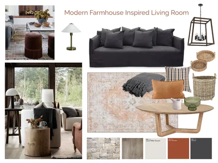 Modern Farmhouse Inspired Living Room Interior Design Mood Board by House W Designs on Style Sourcebook