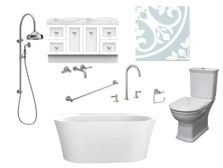 Moira Sargent's Brushed Nickel Bathroom Interior Design Mood Board by kiwiandtheyank@gmail.com on Style Sourcebook