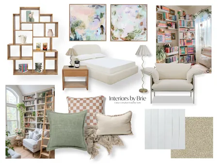 Book Lovers Bedroom Interior Design Mood Board by Interiors by Brie on Style Sourcebook