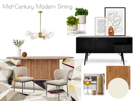 Mid-Century Modern Dining Room Interior Design Mood Board by SheriBauer on Style Sourcebook