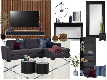 Deep Plum and Navy Blue Living Room Interior Design Mood Board by Adaiah Molina on Style Sourcebook