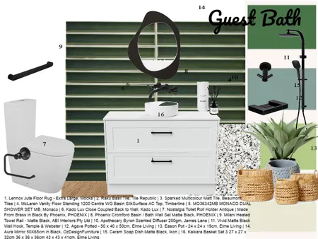 Module 9 Guest Bath Interior Design Mood Board by Virtuous Design on Style Sourcebook