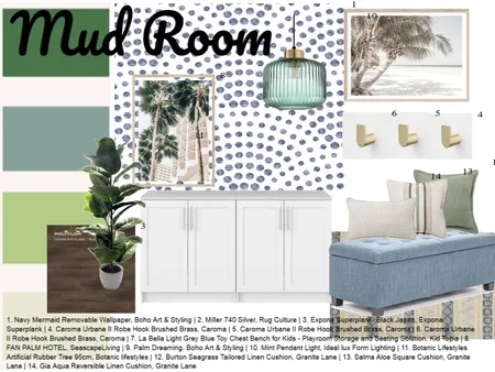 Module 9 Mud room Sample Board Interior Design Mood Board by Virtuous Design on Style Sourcebook