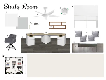 Study Room Interior Design Mood Board by arc_cabz@yahoo.com on Style Sourcebook