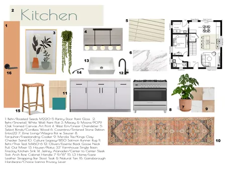 MODULE 9 Kitchen Sample Board Interior Design Mood Board by hannah.piper.galvin@gmail.com