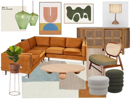 Mid-Century Modern Sample Board Interior Design Mood Board by Ginah