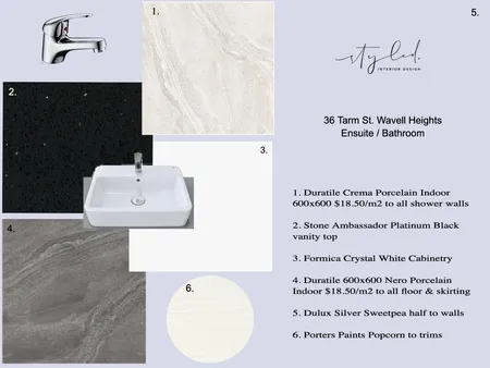 36 Tarm St. Wavell Heights Ensuite / Bathroom #2 Interior Design Mood Board by Styled Interior Design on Style Sourcebook