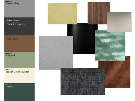 modern industrial living room - colour and fabric board Interior Design Mood Board by Ambers designs on Style Sourcebook