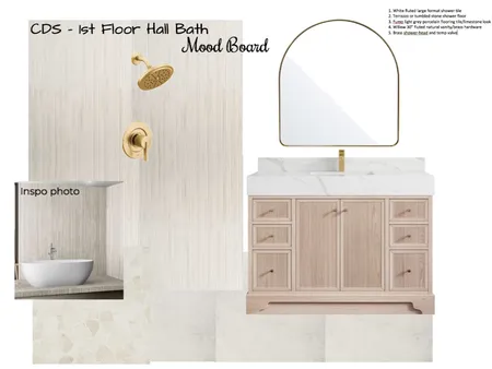 CDS 1st Floor Hall Bath v2 Interior Design Mood Board by MicheleDeniseDesigns on Style Sourcebook