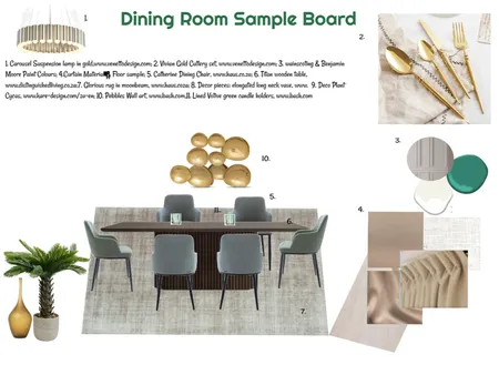 Monocromatic Green Sample Board Dining 24-03-25.4 Interior Design Mood Board by JudyK on Style Sourcebook