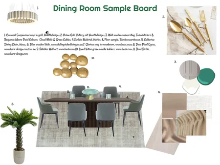 Monocromatic Green Sample Board Dining 25-03-25 Interior Design Mood Board by JudyK on Style Sourcebook