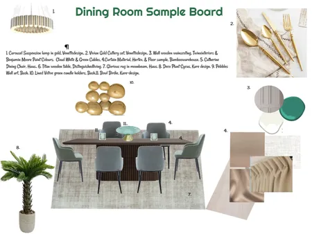 Monocromatic Green Sample Board Dining 25-03-25 Final Interior Design Mood Board by JudyK on Style Sourcebook