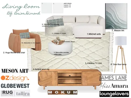 Living Room Interior Design Mood Board by briordimond77@gmail.com on Style Sourcebook