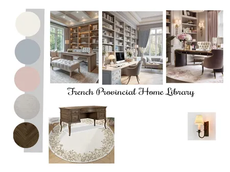 French Provincial Home Library Interior Design Mood Board by June Tulong on Style Sourcebook