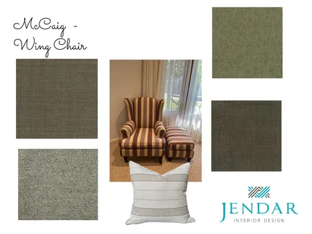 Wing Chair Reupholstered Interior Design Mood Board by Jendar Interior Design on Style Sourcebook