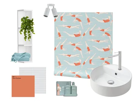 mid century modern bathroom wallpaper Interior Design Mood Board by Milena Barbalinardo on Style Sourcebook